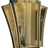 mirror with gilded gold finish and an art deco curved triptych shape.