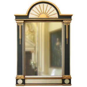 Ornate Extra Large Wall Mirror in the Art Deco Style in black gold and silver