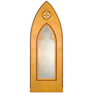 Ornate gothic arch mirror gilded in gold leaf
