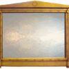 mirror with gilded gold frame and an empire classical shape.