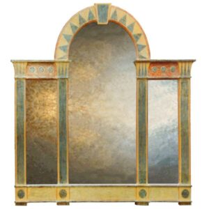 Extra large Gothic Decorative Mirror with Romanesque arch