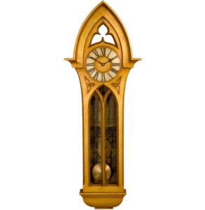 Gothic style large Vintage Case Clock in gold silver