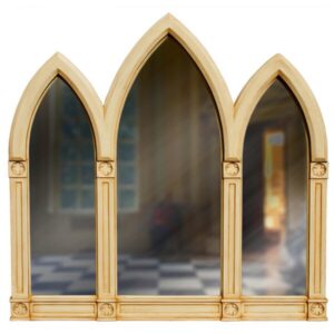 Extra large decorative mirror with ornate Gothic arches