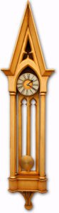 Large Gold Gothic Pendulum Case Clock