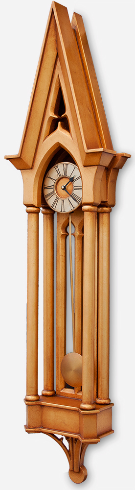 Large Gold Gothic Pendulum Case Clock