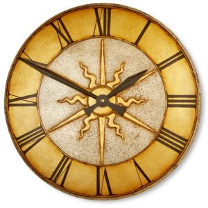 Large Gothic Round Clock in gold silver leaf