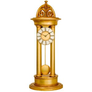 Large Rotunar Style Pendulum Mantel Clock in gold