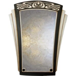 Ornate Art Deco Fan Decorative Mirror in black silver