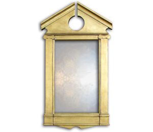 palladian mirror, with black frame and palladian design.