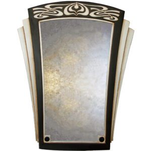 Ornate Art Deco Fan Mirror in black silver