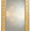 mirror with gilded gold frame and rectangular beauty script shape.