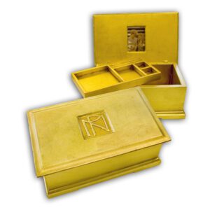 rectangular jewellery box with initials