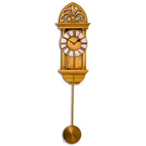 Small gold Vintage Wall Clock with ornate fleur de li crest