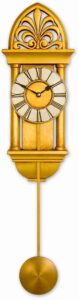 Small Column Pendulum Wall Clock with fleur de li crest