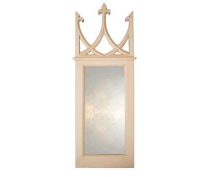 Small gothic mirror with crown shaped top in gold