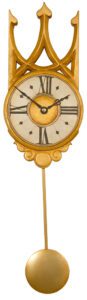 Unusual Pendulum Wall Clock with Crown Pediment