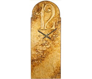Marbled gold mantel clock with large 12 dial