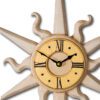 Small Sun shaped Gothic Wall Clock in gold and white.