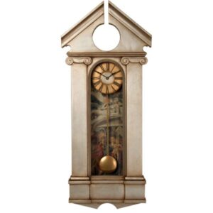 Classical Style large Vintage Wall Clock with Palladian Pediment
