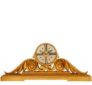 Ornate Mantel Clock in gold silver