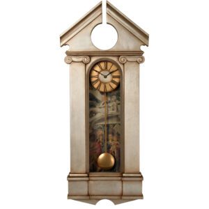 Large Classical style Pendulum Case Clock in silver