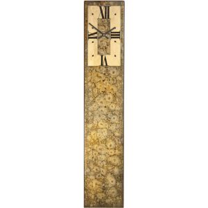 LXII style clock with gold details featuring round face and metal frame