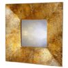 rusty brown marble swept mirror, showing round mirror with brown frame and marble pattern.