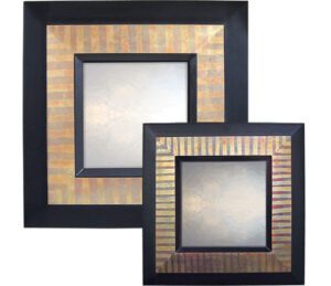 striped reverse profile mirror showing rectangular mirror with striped frame