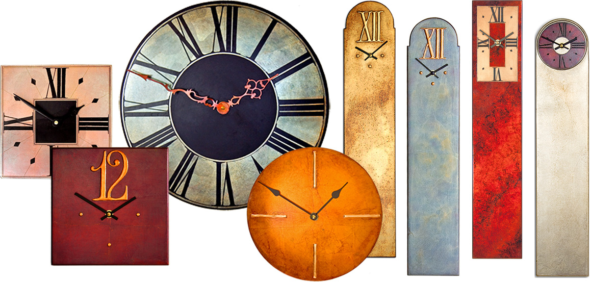 A stunning selection of my handmade decorative wall clocks