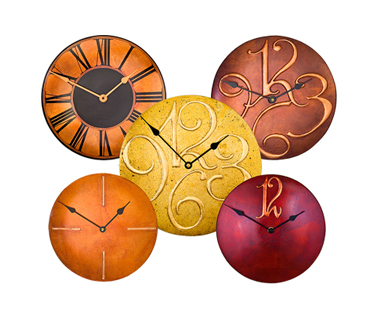 An arresting selection of my decorative round wall clocks