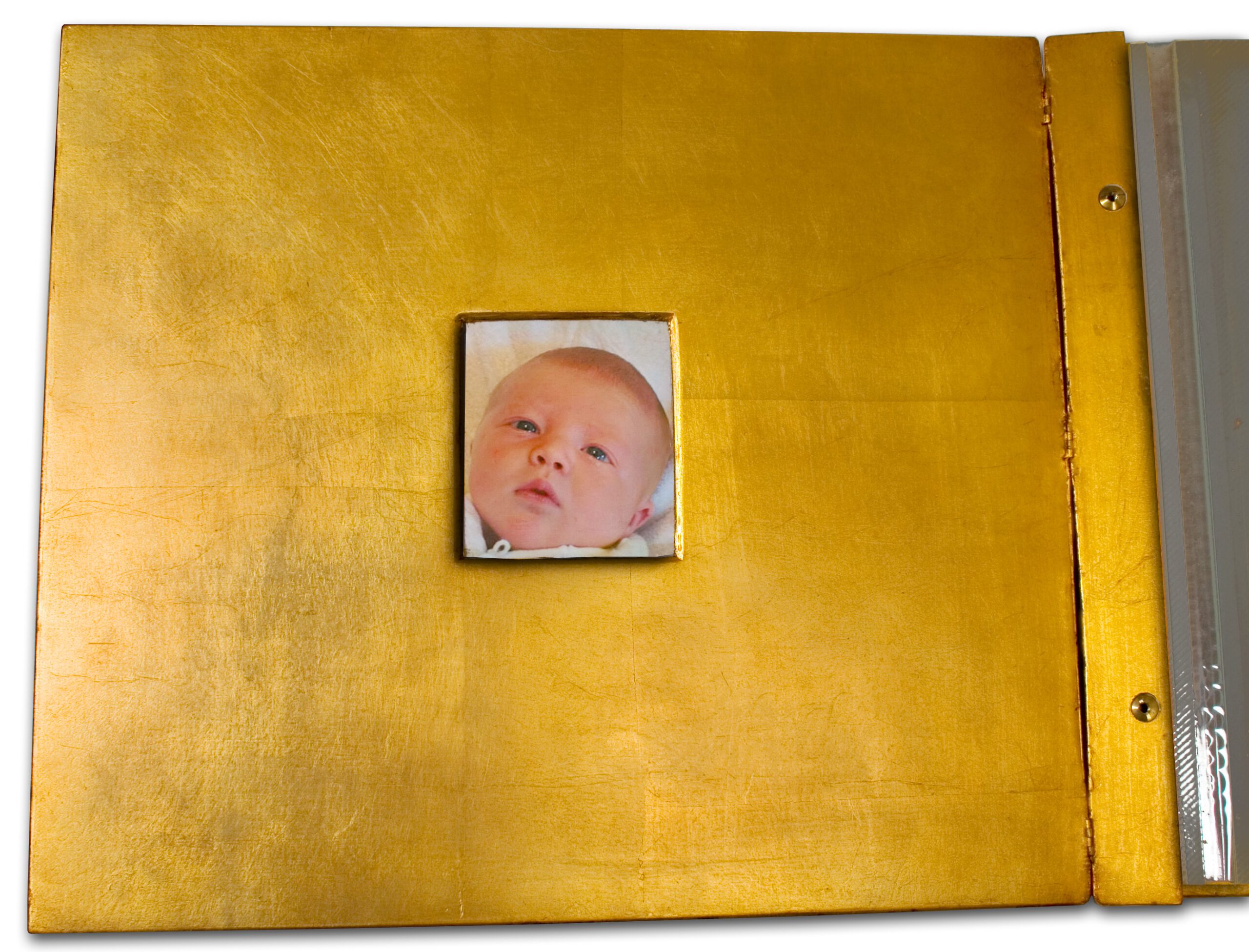 christening album inlaid picture inside front cover