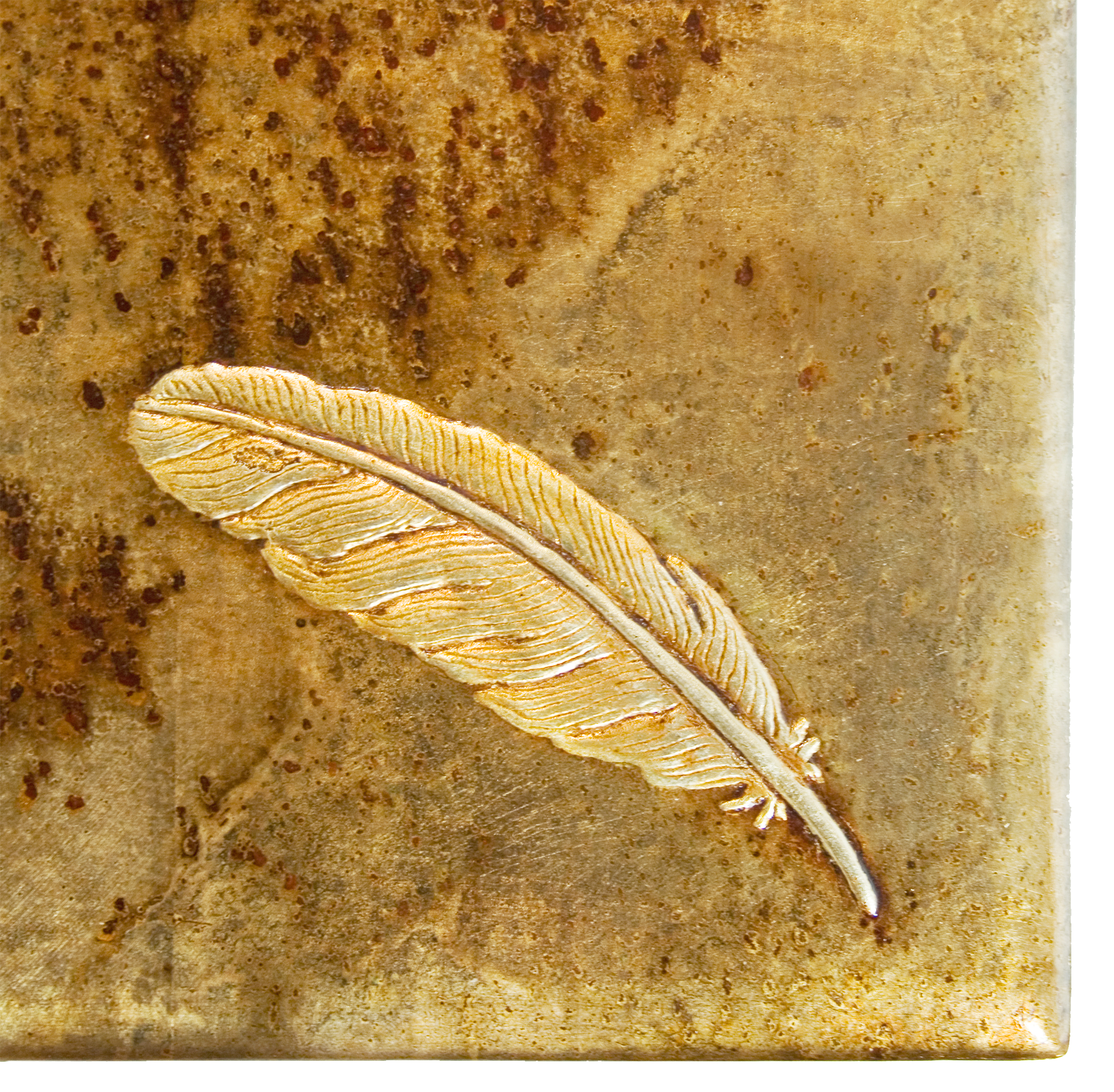 feather symbol raised detail