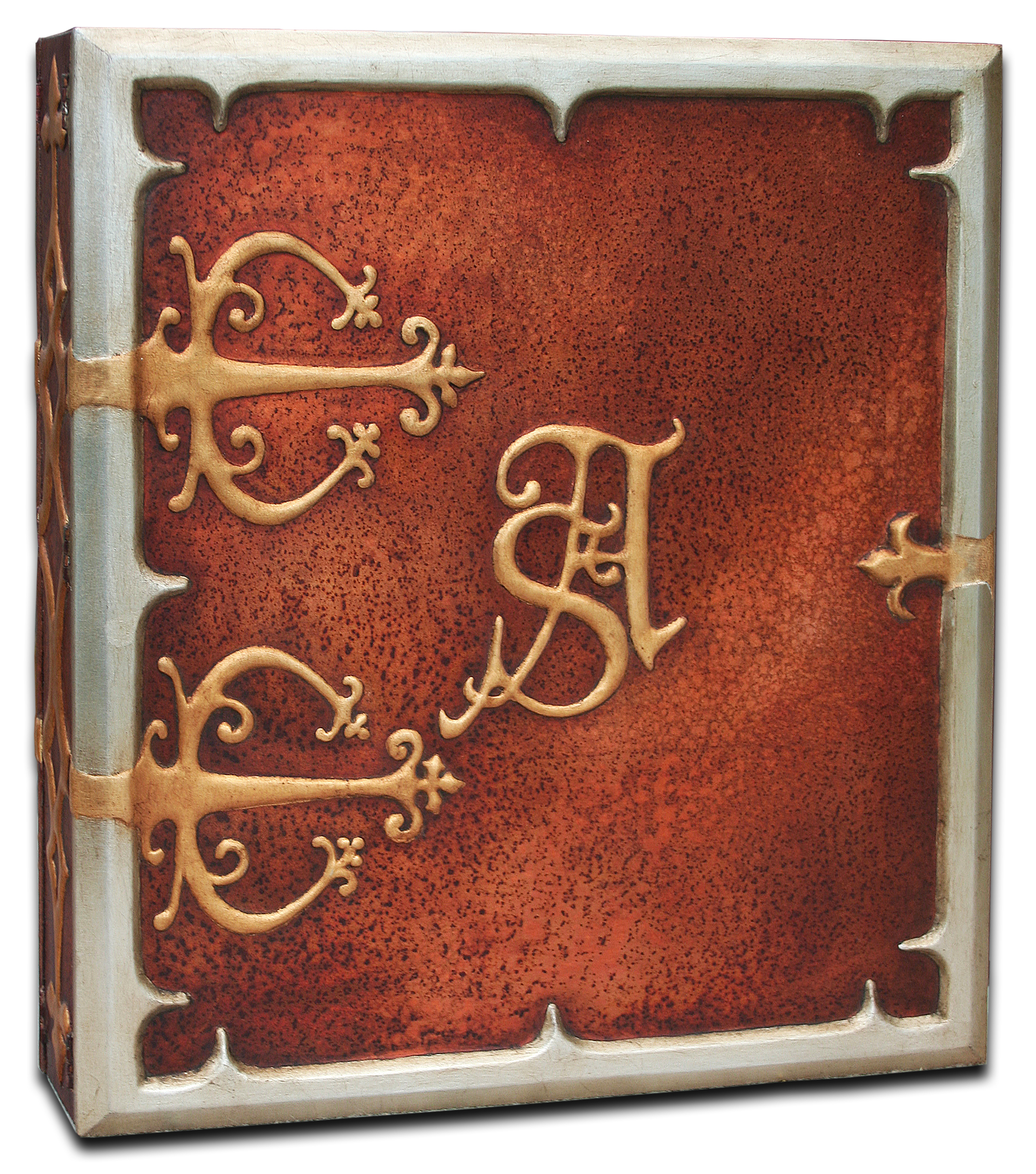 personalised gothic luxury photo album in copper side front cover