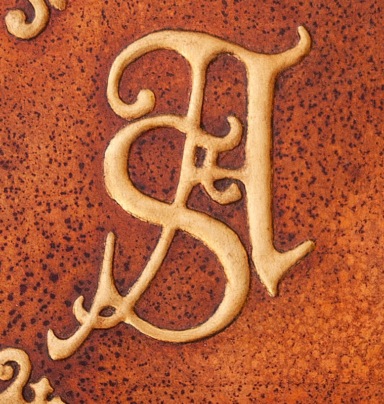 personalised gothic luxury photo album monogram gilded gold leaf