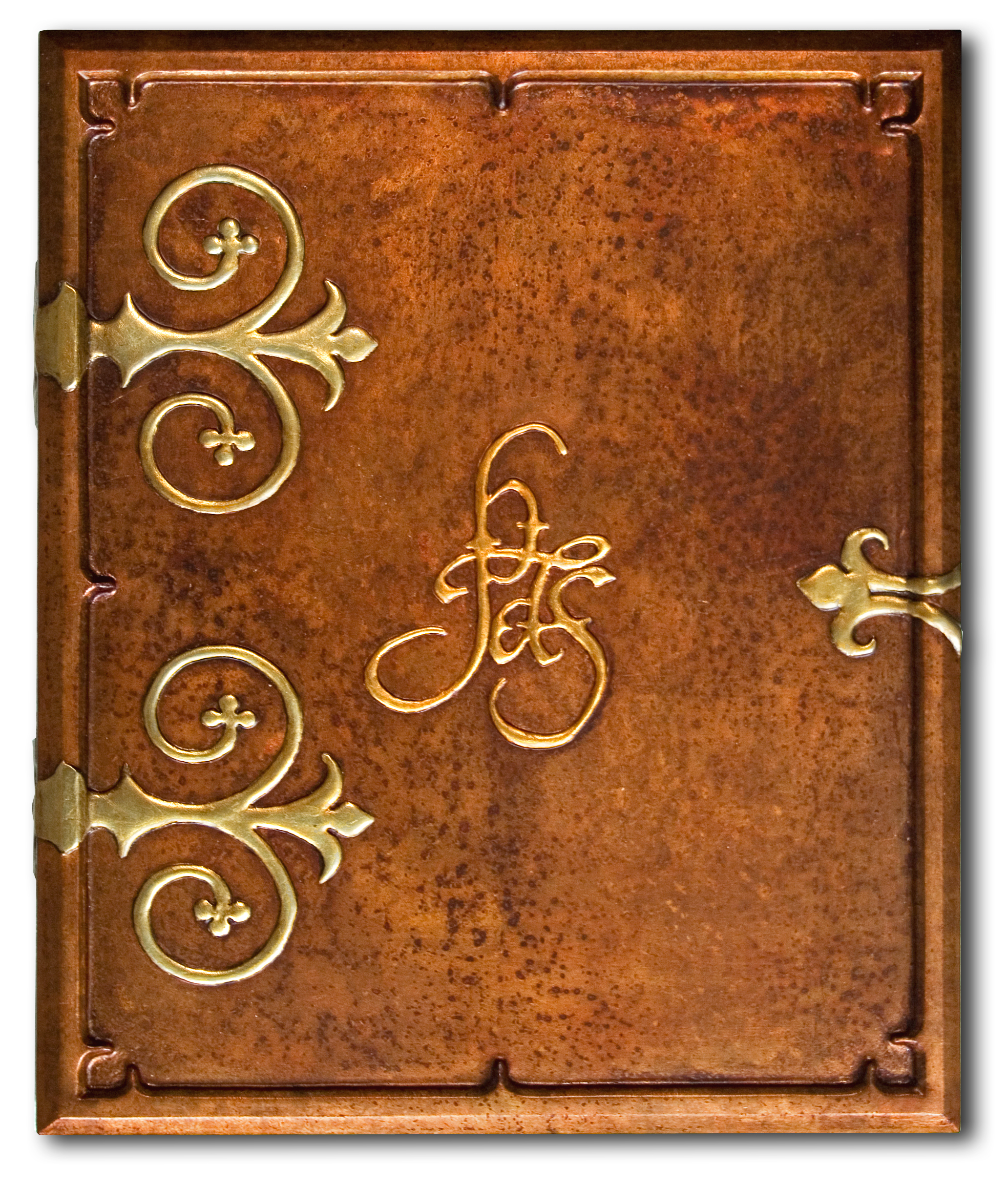 personalised gothic luxury photo albums gilded copper front cover